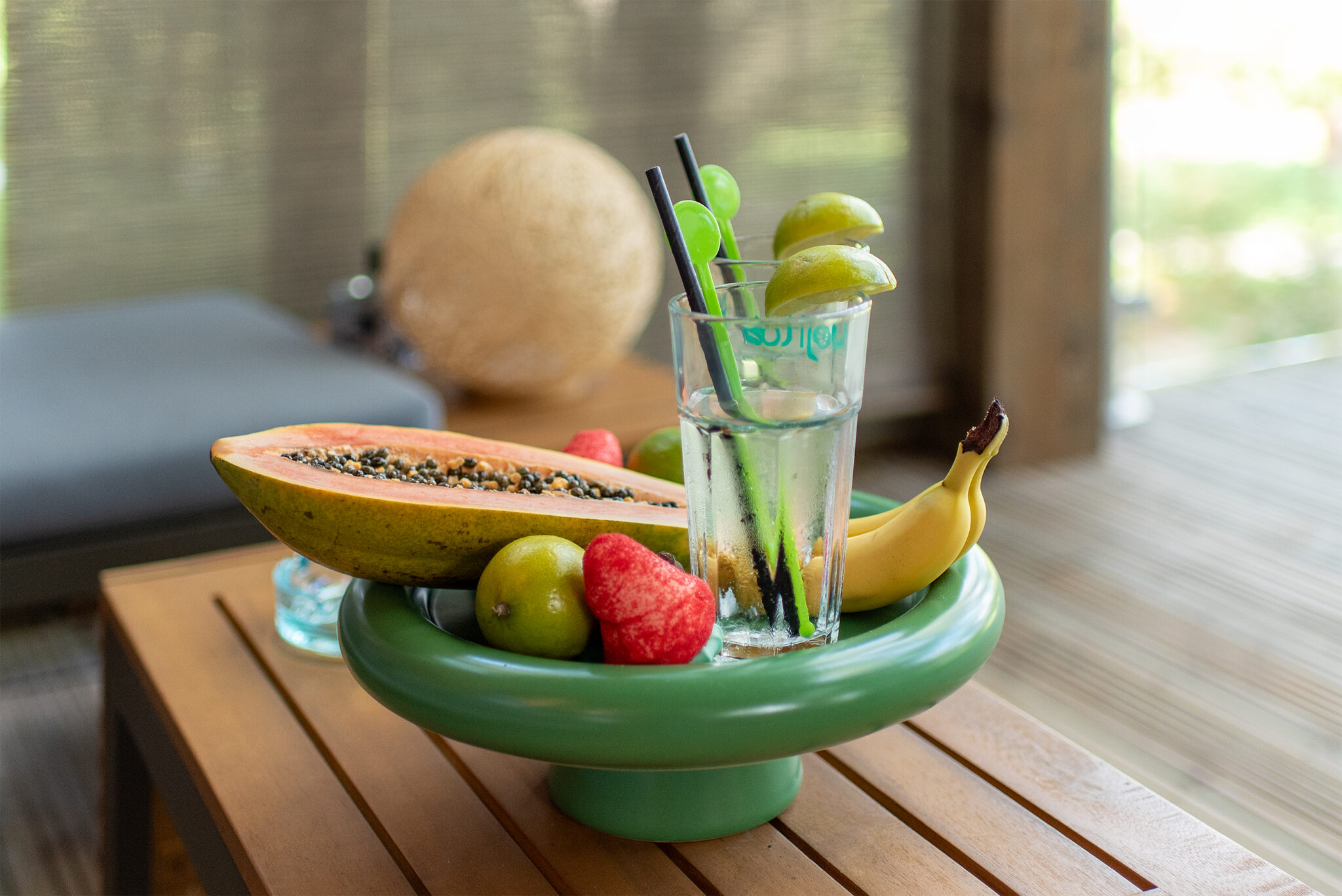 Detail boisson pour boire en terrasse airbnb