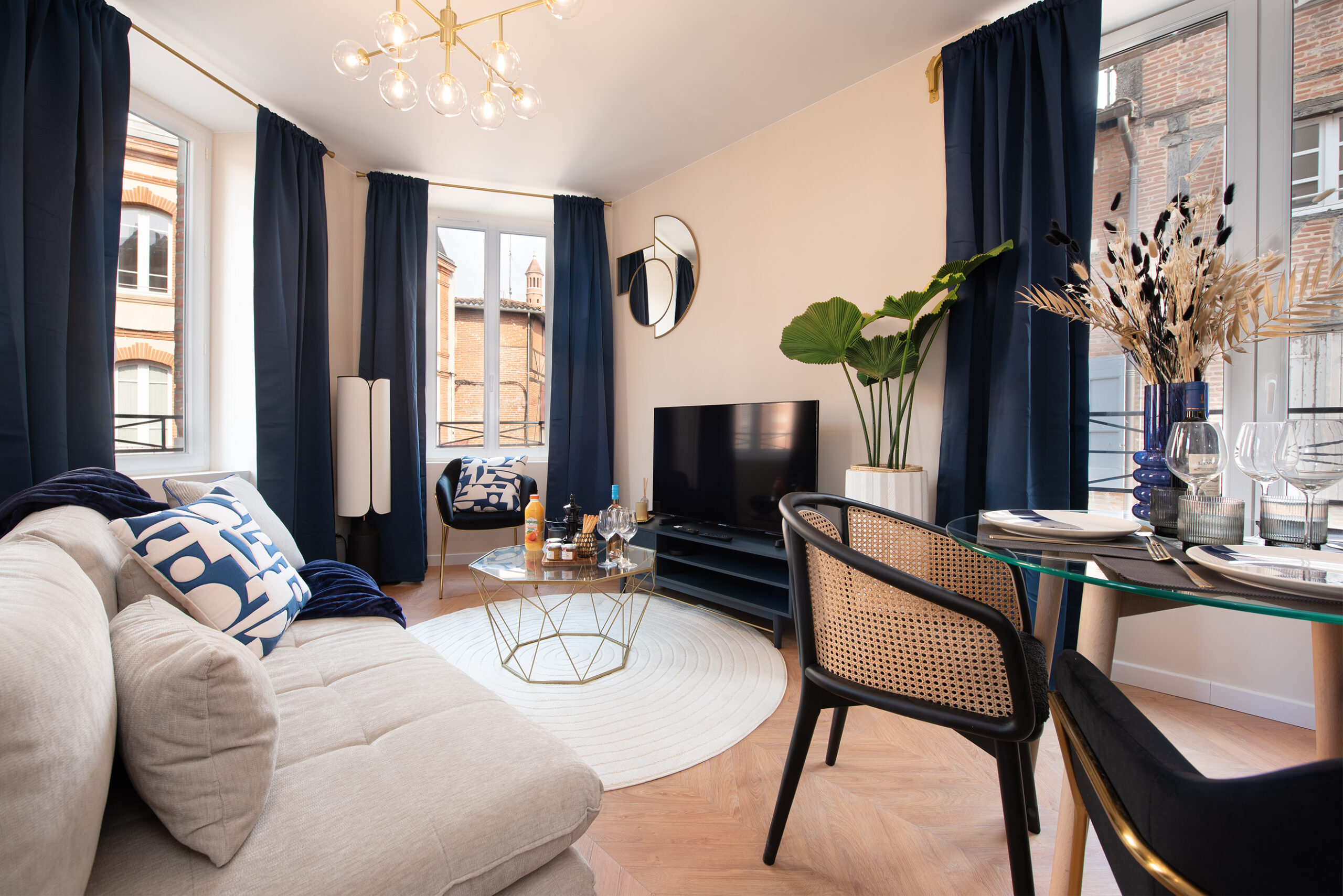 Salon avec vue sur centre ville d'Albi